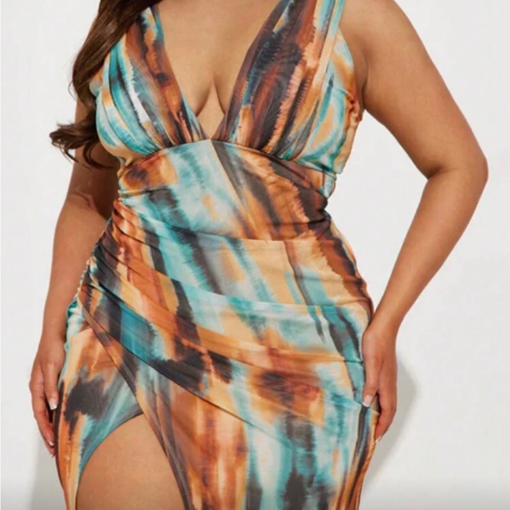 Multicolor Tie-Dye Women Swim Dress